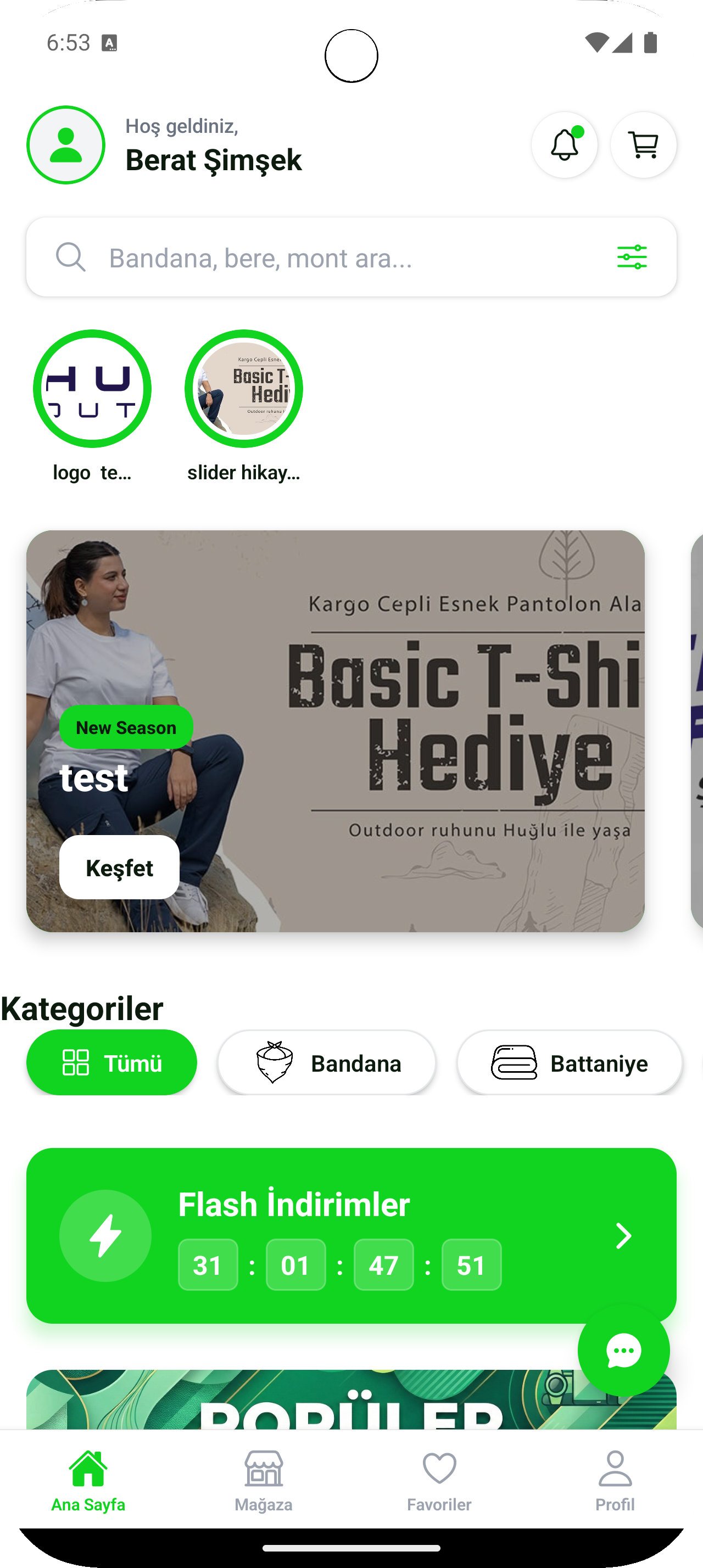 Mobil Uygulama - Ana Sayfa