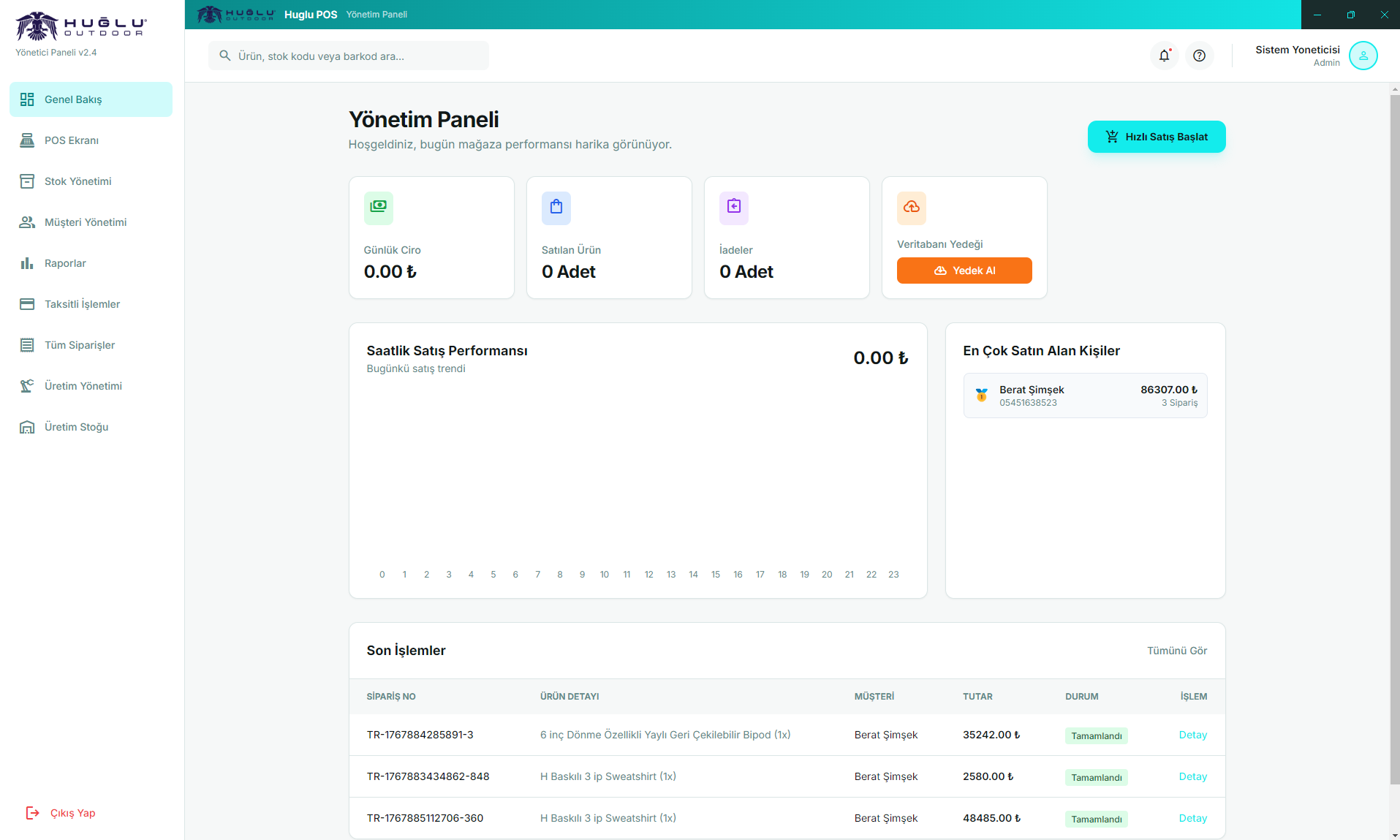 Huğlu Pos - Urun Yonetimi