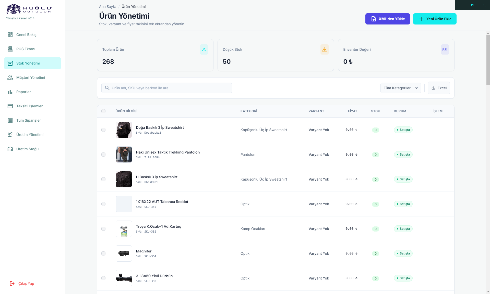 Huğlu Pos - Satis Ekrani